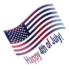 Camo illustration in national USA colors - white, red and navy blue and inscription Happy 4th of July