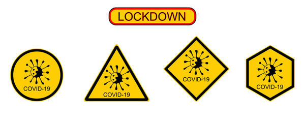 Stop Pandemic Novel Coronavirus outbreak covid-19 2019-nCoV symptoms in Wuhan China lockdown Travel corona Europe warning and quarantine with mouth cap mask Vector mouthcap protect icon Lock down sign