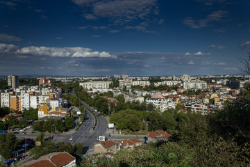 Plovdiv in Bulgaria during summer day with clouds