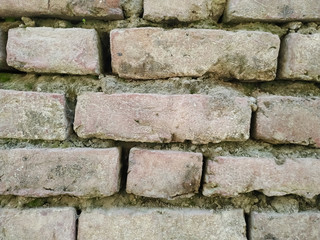 Old texture brick background empty brick underground.