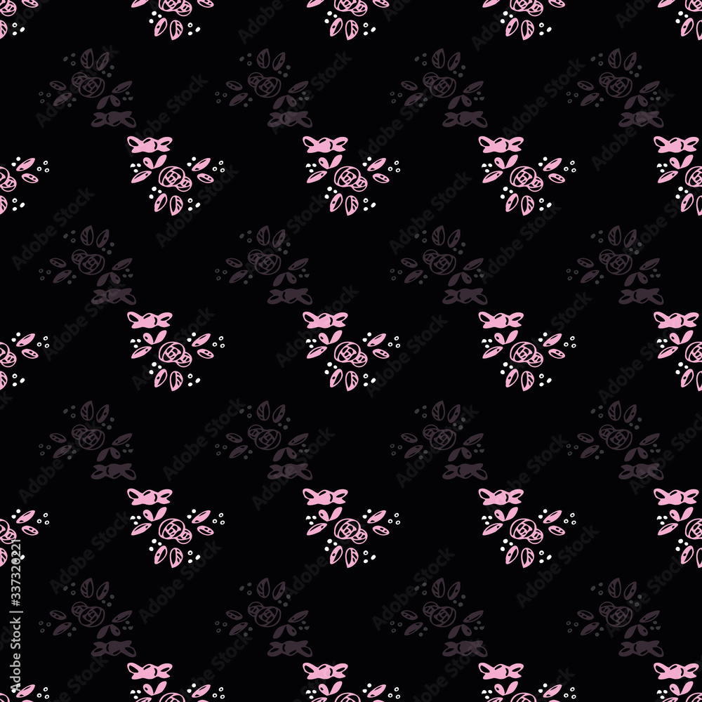 Poster pink flowers seamless repeat pattern print background