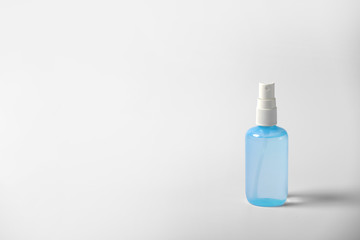 Clear hand sanitizer in a clear pump bottle isolated on a white background. Hand sanitizer is used for killing germs, bacteria and viruses. copy space.
