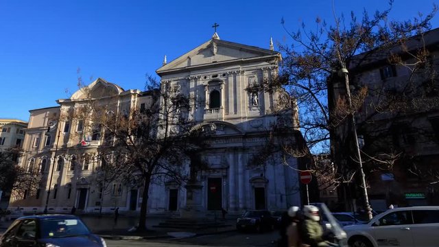 Rome, Italy, Hyperlapse: The Church of Santa Maria in morning