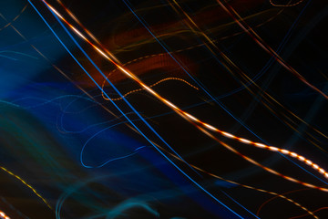 Light trail abstract blurred on a black background motion multicolored