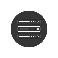 Computer Server Line Icon Vector Illustration modern flat style