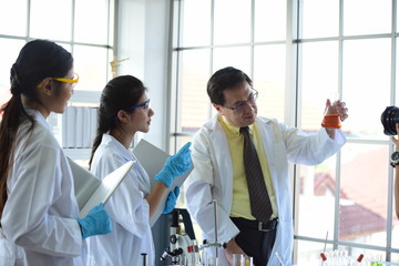 Scientists working in laboratory	
