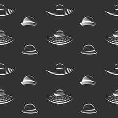 Women's hats. Seamless pattern vector