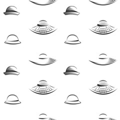 Women's hats. Seamless pattern vector