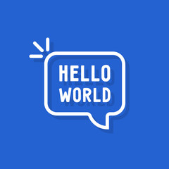 hello world text in speech bubble © infadel