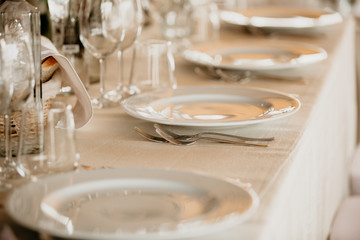 table set for a dinner