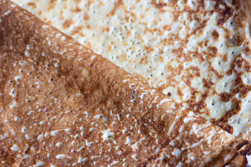 Thin pancake texture of both sides close up