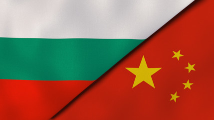 Obraz premium The flags of Bulgaria and China. News, reportage, business background. 3d illustration