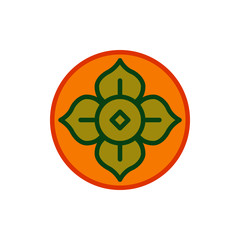 Colored persimmon, kaki fruit  icon isolated on white background. Simple flat element. Vector illustration.