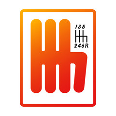 Gear shifter, Manual Transmission icon isolated on white background.  Vector stock Illustration outline of Cars service and repair parts, icons for website or mobile application.