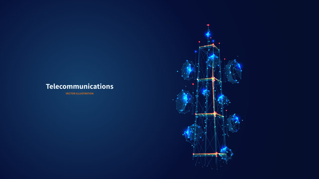 Blue abstract 3d isolated 
telecommunication tower