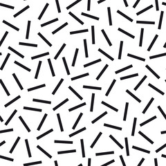 Black and white geometric seamless abstract background. Memphis design graphic elements. Retro and modern simple pattern for banner, card, poster etc. Vector illustration
