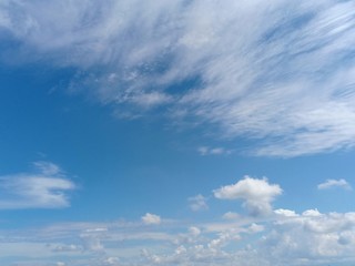 white clouds with blue sky