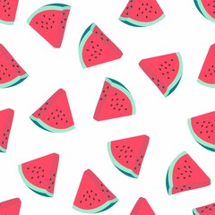 Seamless fresh red pineapple pattern design, flat watermelon pattern template vector