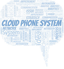 Cloud Phone System typography vector word cloud.