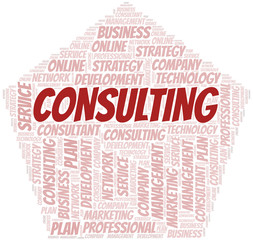 Obraz premium Consulting typography vector word cloud.