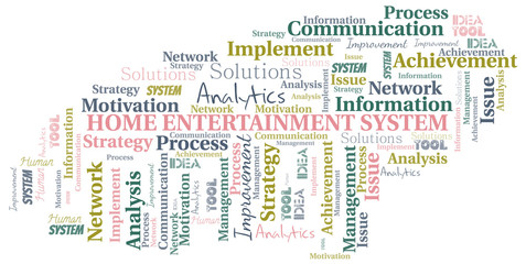 Fototapeta premium Home Entertainment System typography vector word cloud.