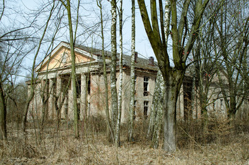 Old abandoned building. Abandoned soviet military site in Ukraine