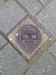 manhole cover in the street