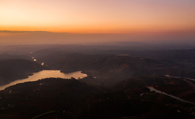 Aerial view of Ta Dung lake or Dong Nai 3 lake. The reservoir for power generation by hydropower in Dac Nong ( Dak Nong ), Vietnam.