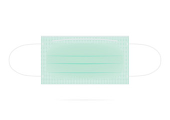 Realistic blue medical face mask vector illustration