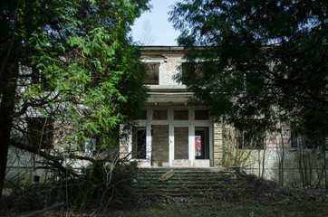 Old abandoned building. Abandoned soviet military site in Ukraine
