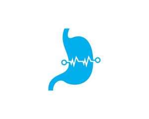 Stomach Pulse logo vector template, Creative stomach logo design concepts