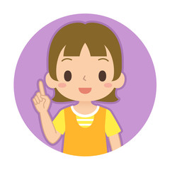 指差ししている女の子のアイコン