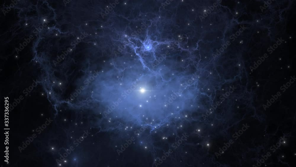 Wall mural the supernova remnant. view of nebula expanding and 3d journey around the nebula. 3d animation