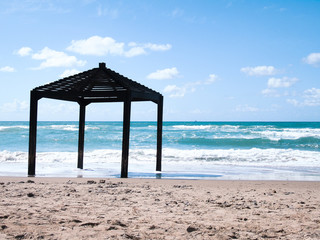 Lonely beach on the coast of the Mediterranean sea