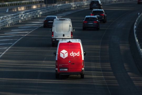 wilnsdorf, North Rhine-Westphalia/germany - 01 04 2020: dpd truck near wilnsdorf germany