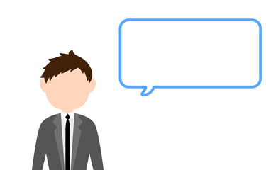 顔のない会社員がコメントしているイラスト