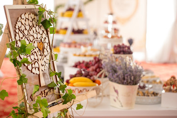 Beautiful candy bar with delicious sweets