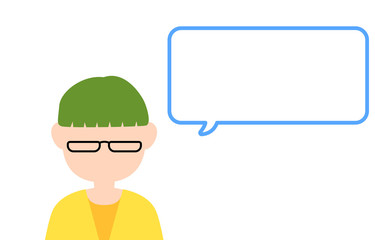 顔のない人物がコメントしているイラスト