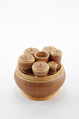 wicker basket on a white background