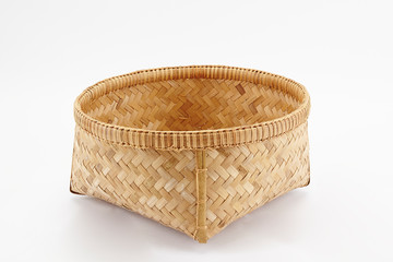 wicker basket on a white background