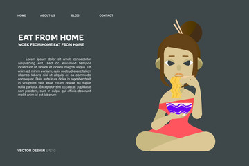 Look tasty noodle eat from home so delicious good to use for graphic or infographic and background as well, Vector illustration design element