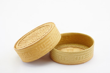wicker basket on a white background