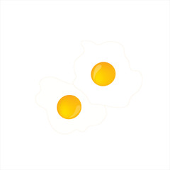 Two fried eggs vector illustration isolated.