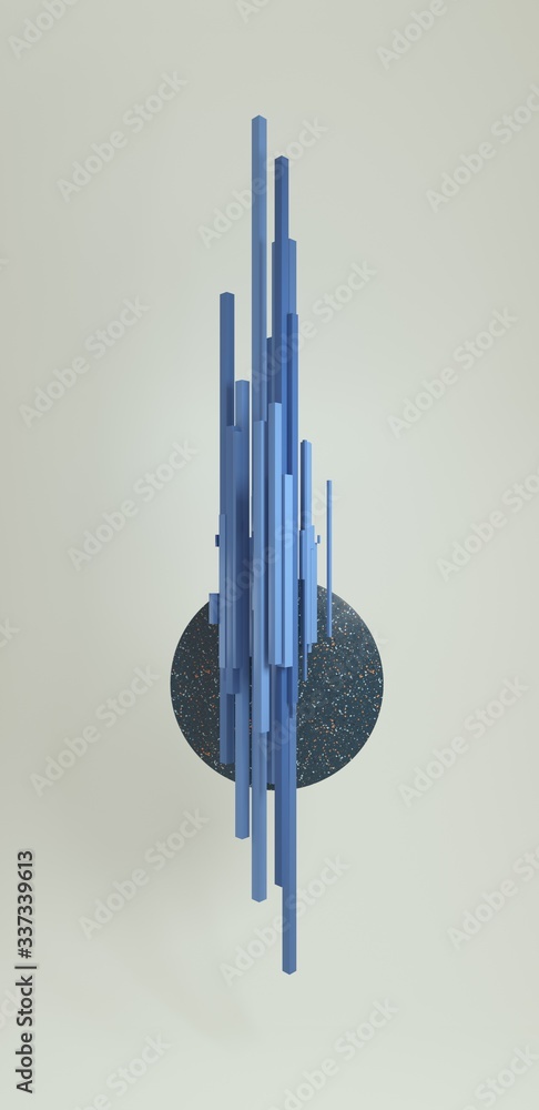 Poster abstract background, wallpaper template for mobile phone. 3d render.