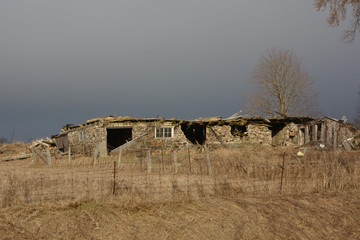 Abandoned dilapidated  barn