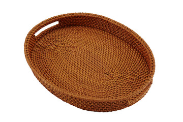 wicker basket on a white background
