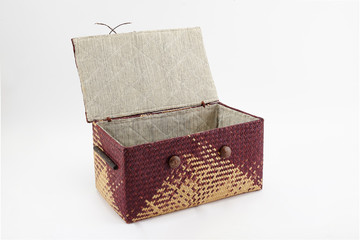 wicker basket on a white background