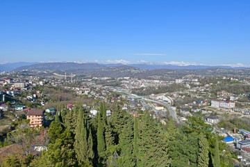 top view of the panorama of the southern mountain city