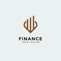 Financial Advisors Market Charts Logo design abstract vector template. 