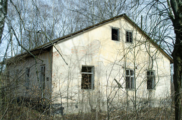 Old abandoned building. Abandoned soviet military site in Ukraine